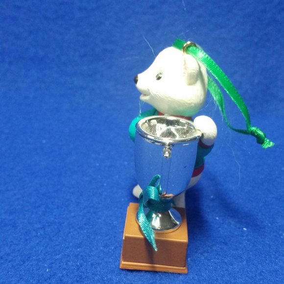 Hallmark Keepsake 1994 World's Greatest Dad Ornament Polar Bear Pre-Owned In Box - Picture 7 of 10